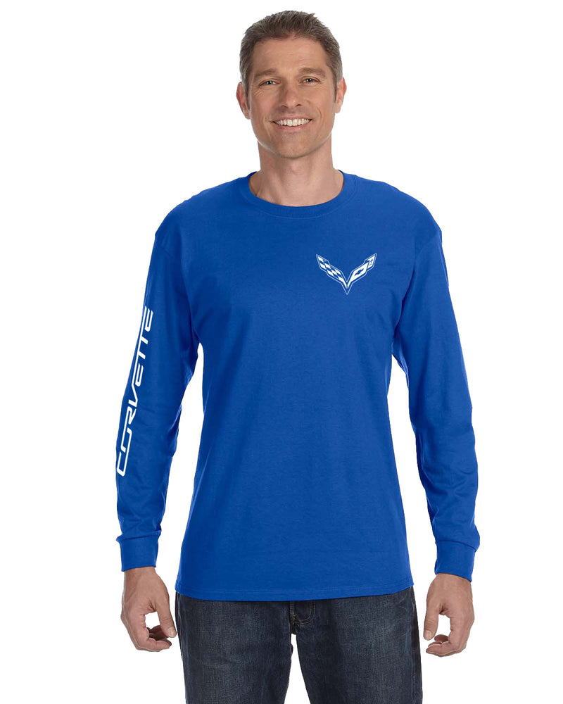 C7 Long Sleeve Tee | Royal - On Figure Front