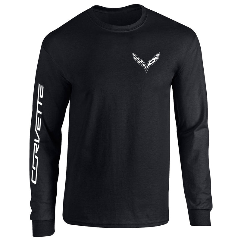 C7 Long Sleeve Tee | Black - Front