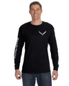 C7 Long Sleeve Tee | Black - On Figure Front
