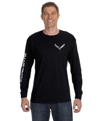 C7 Long Sleeve Tee | Black - On Figure Front