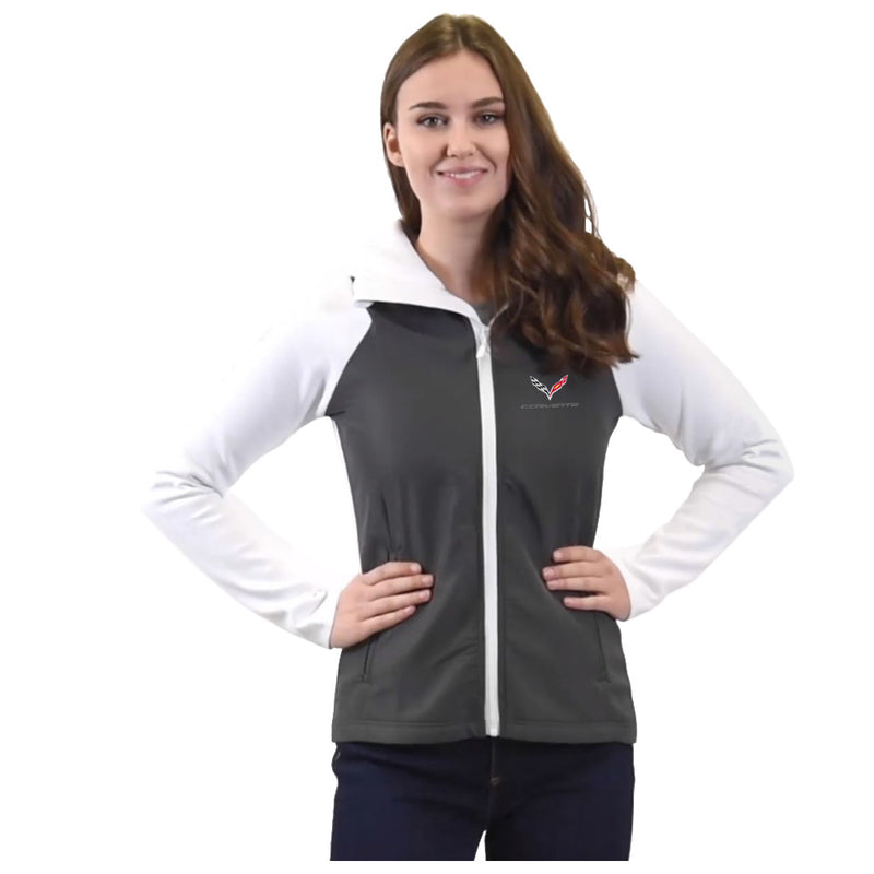 C7 Corvette Contrast | Hooded Full-Zip - On Figure Front