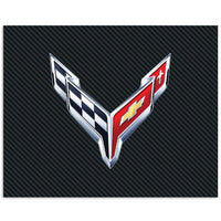 C8 Crossed Flags | Recessed Frame Metal Print - Front