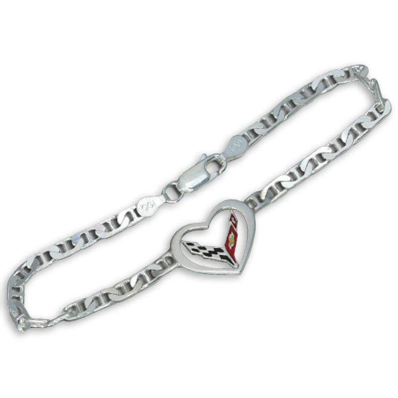 C8 Crossed Flags | Heart Bracelet