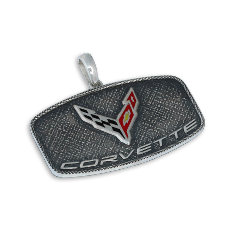 C8 Corvette Signature | Crossed Flags Pendant