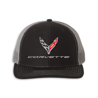 C8 Mesh-Back Cap | Black/Charcoal - Front