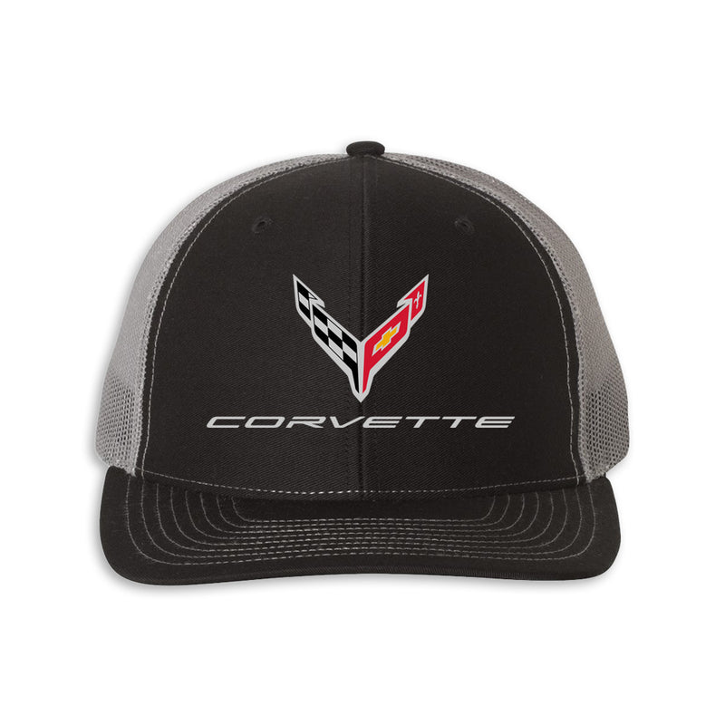 C8 Mesh-Back Cap | Black/Charcoal - Front