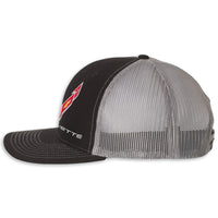 C8 Mesh-Back Cap | Black/Charcoal - Side View