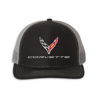 C8 Mesh-Back Cap | Black/Charcoal - Front View