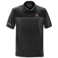 C8 Gesture Striped Polo | Black/Titanium - Front