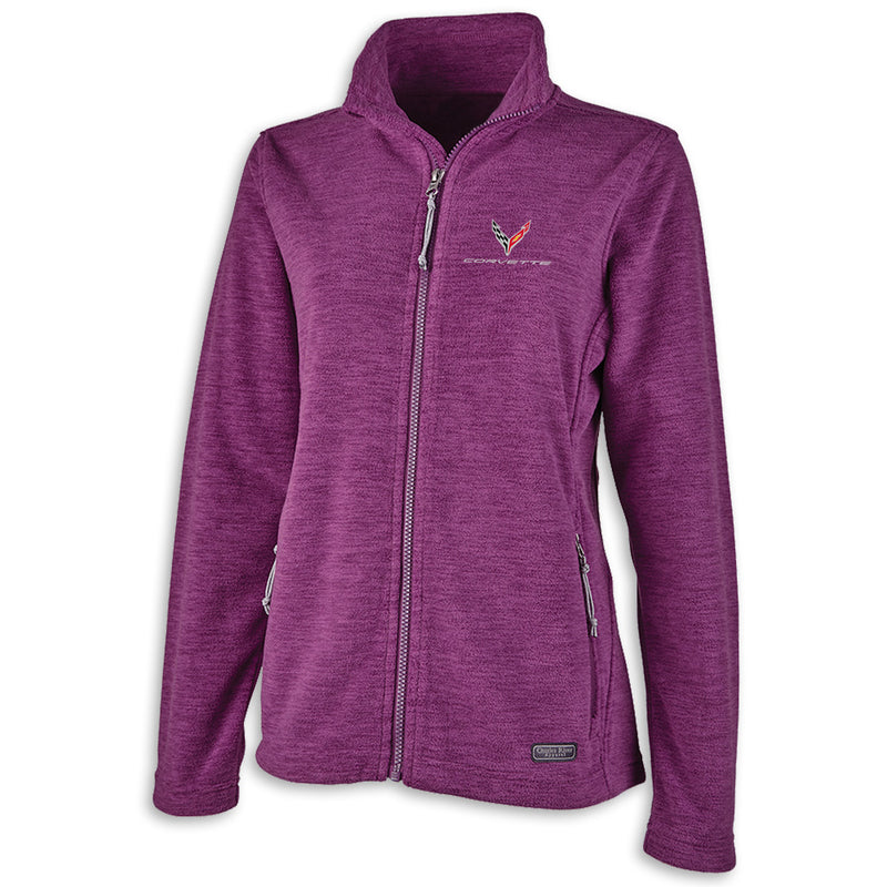 C8 Accent Full-Zip Fleece | Fuchsia - Front