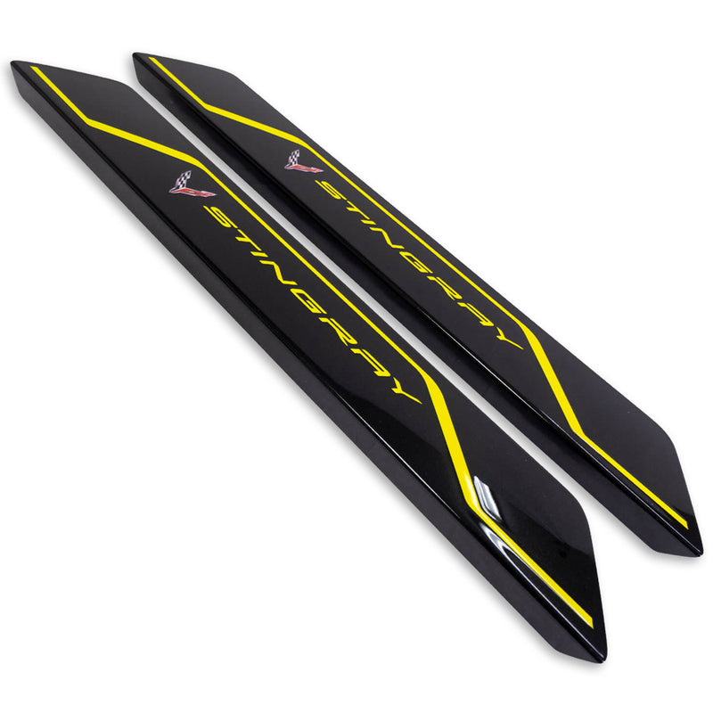 C8 Color-Matched Stingray | Door Sill Plate Covers - Accelerate Yellow