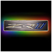 Corvette C7 ZR1 Metal Sign - In the dark with the LED lights on