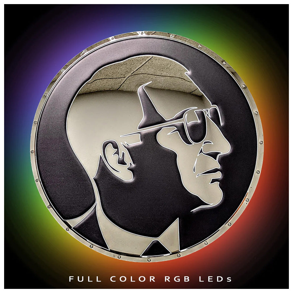 Zora Silhouette Metal Sign - in the dark with the NEON lights on