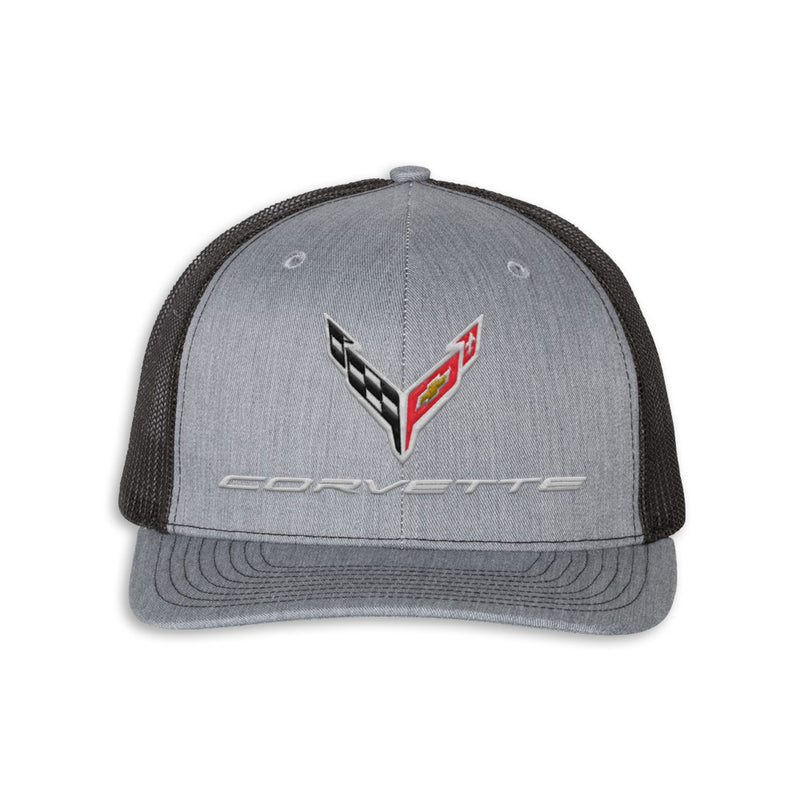 Corvette Mesh Back Cap | Heather Gray/Black - Front