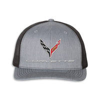 Corvette Mesh Back Cap | Heather Gray/Black - Front View