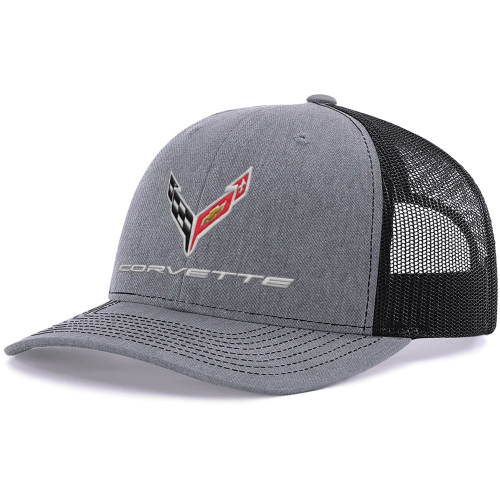 Corvette Mesh Back Cap | Heather Gray/Black - 3/4 View