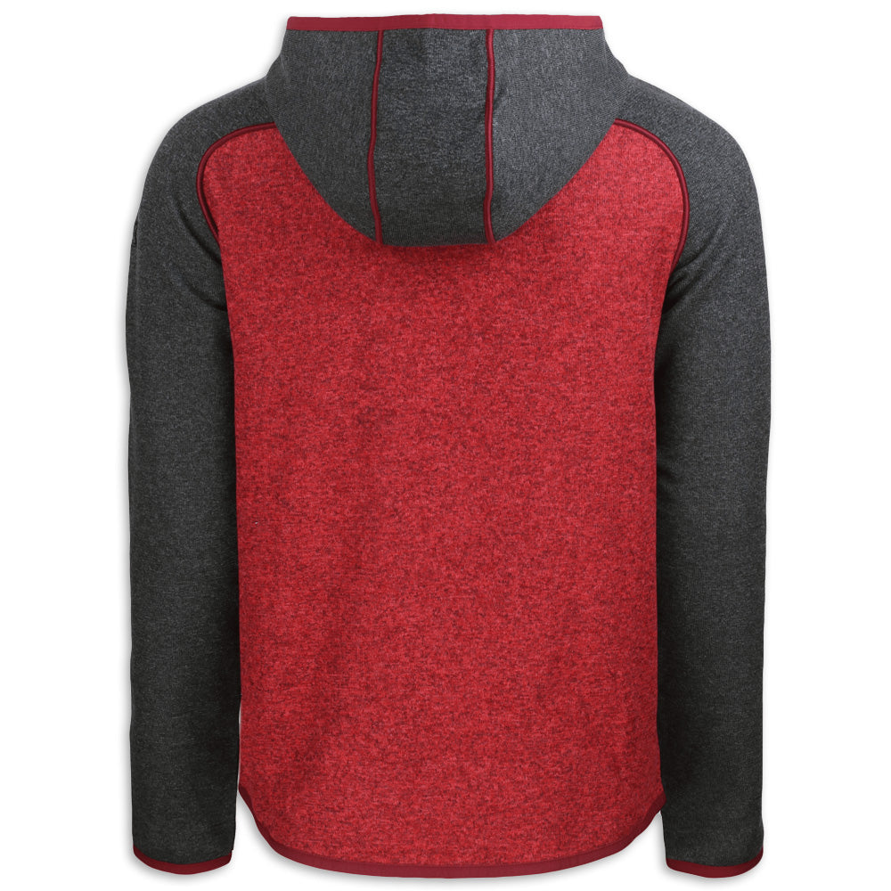 Cutter & Buck Hooded Fleece | Red Heather/Charcoal - Back