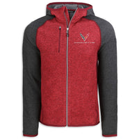 Cutter & Buck Hooded Fleece | Red Heather/Charcoal - Front