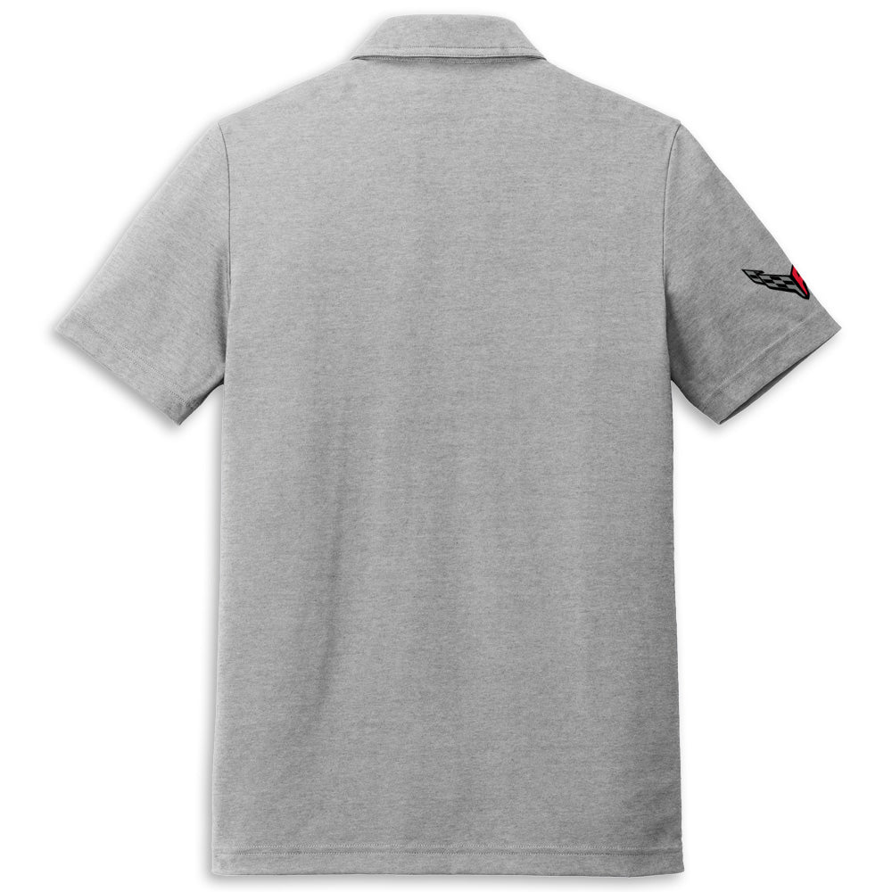 TravisMathew Chest Stripe Polo - Heather Gray - Back