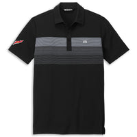 TravisMathew Chest Stripe Polo - Black - Front