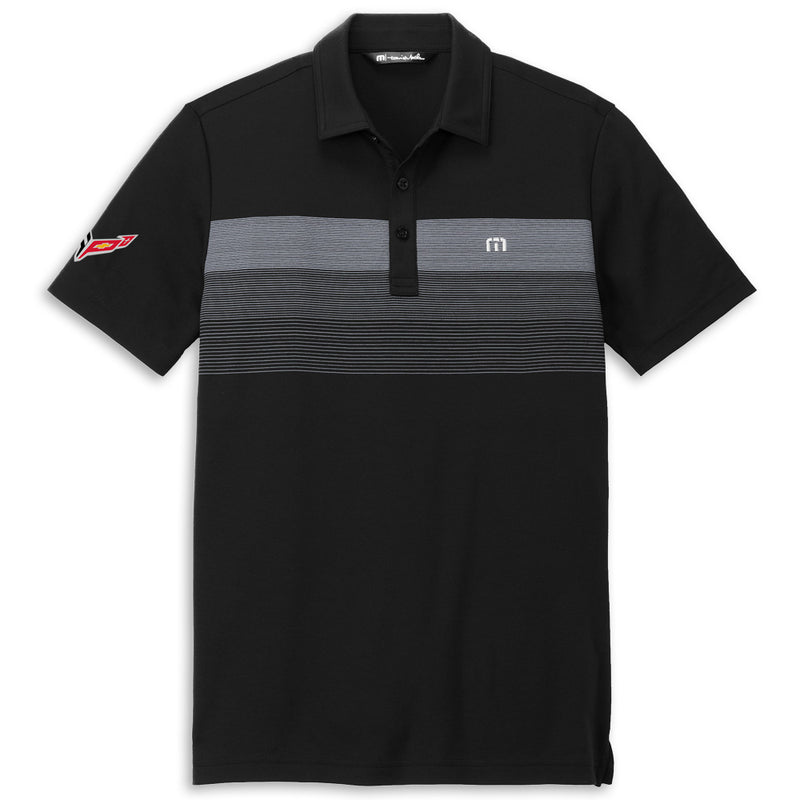TravisMathew Chest Stripe Polo - Black - Front