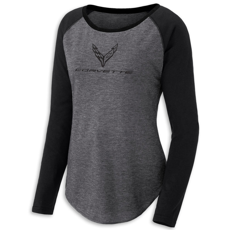 Raglan Sleeve Tee | Black/Gray - Front