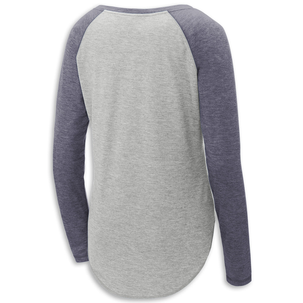 Raglan Sleeve Tee | Navy/Gray - Back