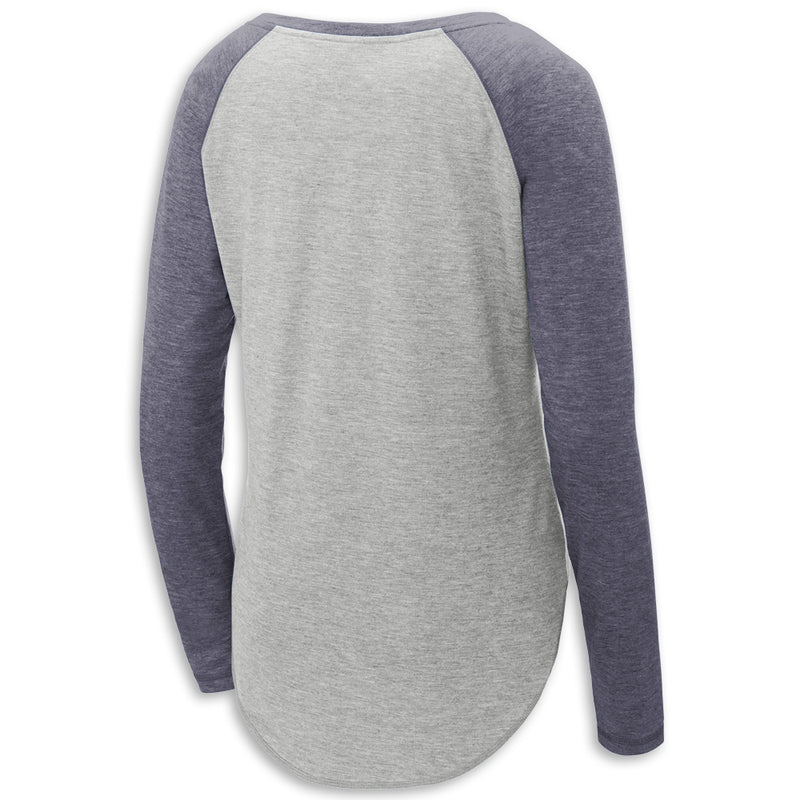 Raglan Sleeve Tee | Navy/Gray - Back