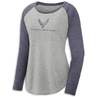 Raglan Sleeve Tee | Navy/Gray - Front