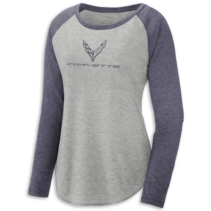 Raglan Sleeve Tee | Navy/Gray - Front