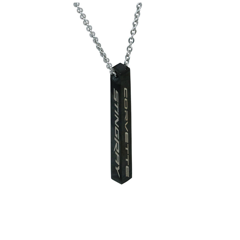 C8 Stingray Bar Necklace | Black Steel