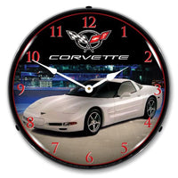 Corvette C5 | LED Backlit Clock - Arctic White