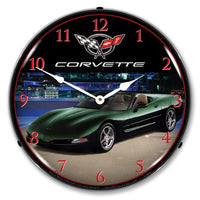 Corvette C5 | LED Backlit Clock - Dark Bowling Green Metallic