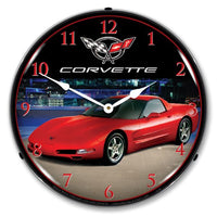 Corvette C5 | LED Backlit Clock - Torch Red