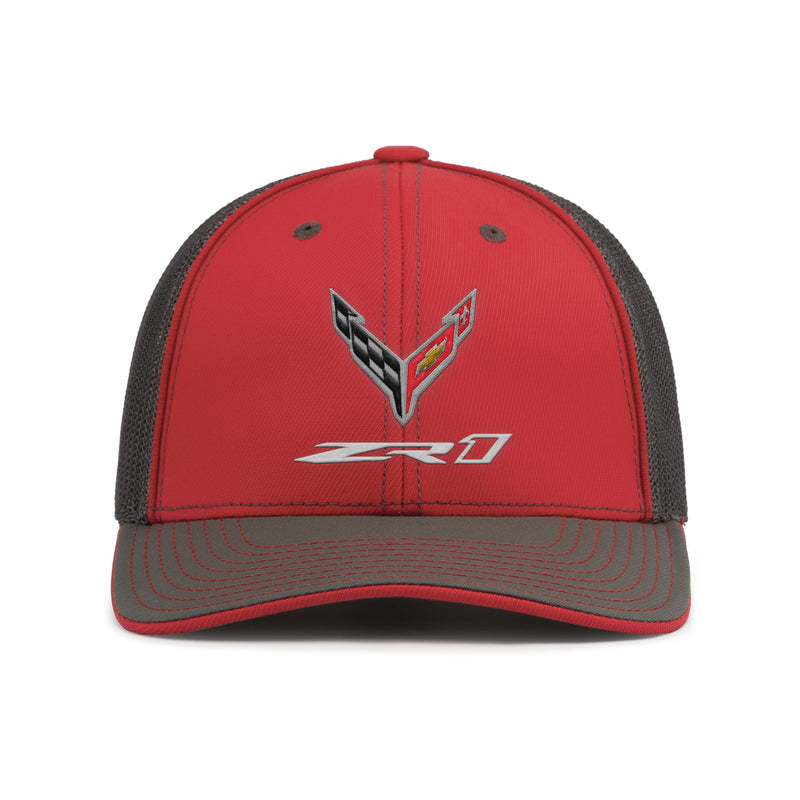ZR1 Fitted Trucker Cap | Red/Graphite - Front