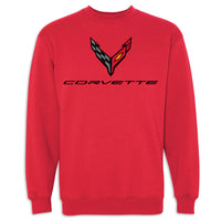 C8 Corvette USA Made | Crewneck Sweatshirt - Red - Front