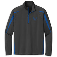 Corvette C8 Colorblock Quarter-Zip | Charcoal Gray/True Royal - Front