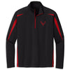 Corvette C8 Colorblock Quarter-Zip | Black/Red - Front