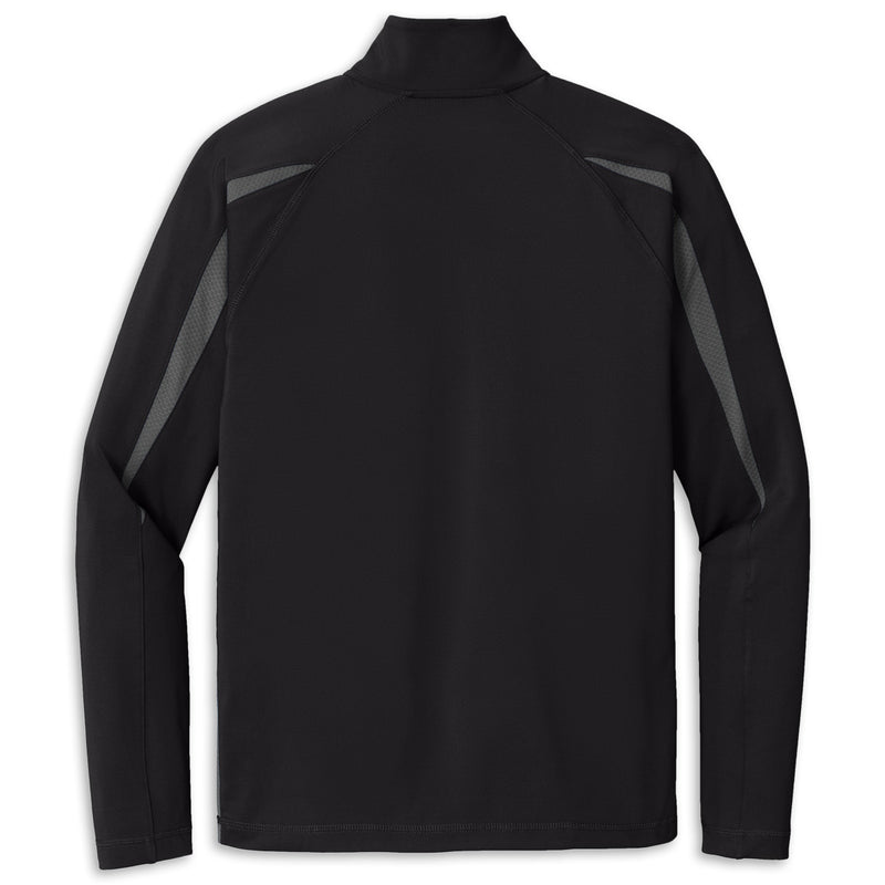 Corvette C8 Colorblock Quarter-Zip | Black/Charcoal Gray - Back