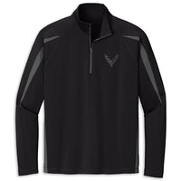 Corvette C8 Colorblock Quarter-Zip | Black/Charcoal Gray - Front