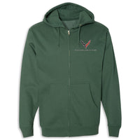 C8 Full-Zip Hooded Fleece | Alpine Green - Front