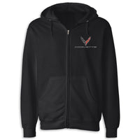 C8 Full-Zip Hooded Fleece | Black - Front
