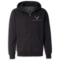 C8 Full-Zip Hooded Fleece | Charcoal Heather - Front