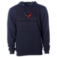 C8 Hooded Fleece | Classic Navy - Front