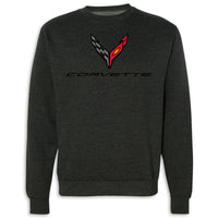 C8 Crewneck Fleece | Charcoal Heather - Front