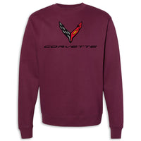 C8 Crewneck Fleece | Maroon - Front