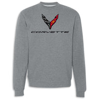 C8 Crewneck Fleece | Gunmetal Heather - Front