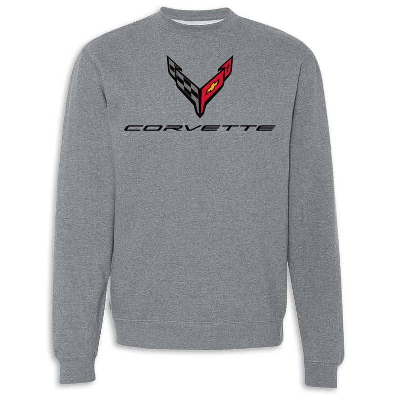 C8 Crewneck Fleece | Gunmetal Heather - Front