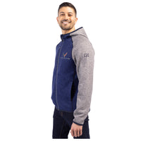 Cutter & Buck Hooded Fleece | Tour Blue/Polished Heather - On Figure Side
