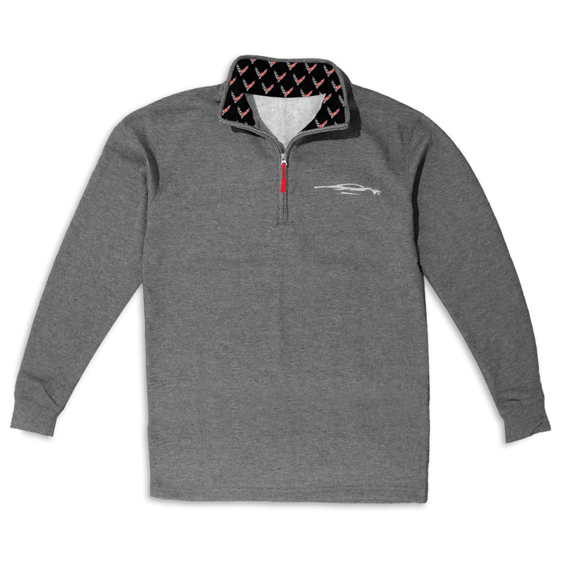 Quarter-Zip Fleece | Gray- Front
